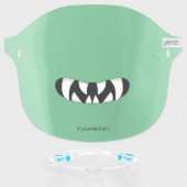 Cartoon Monster Mouth | Green Face Shield (Front w/Glasses)