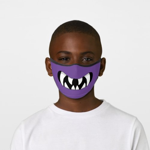Cartoon Monster Mouth Purple Kid Premium Face Mask