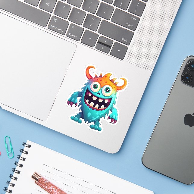 Cartoon Monster Sticker (Laptop w/ iPhone)