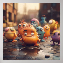 Cartoon Monster Street Gang