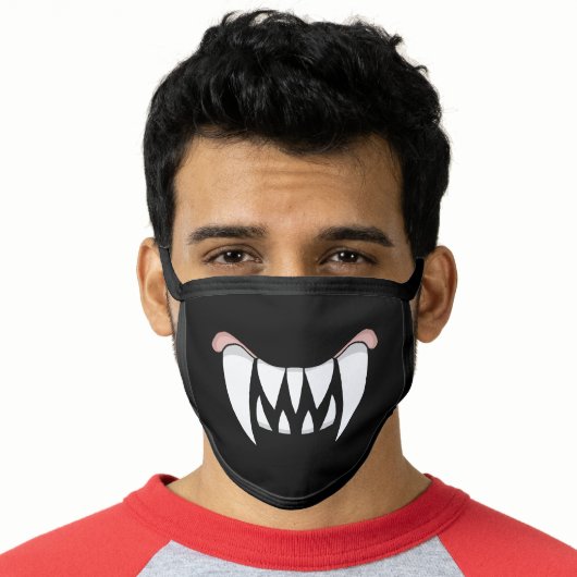 Cartoon Monster Teeth Mouth Face Mask (Worn Him)