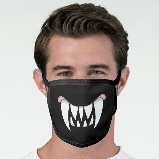 Cartoon Monster Teeth Mouth Face Mask (Worn Him)