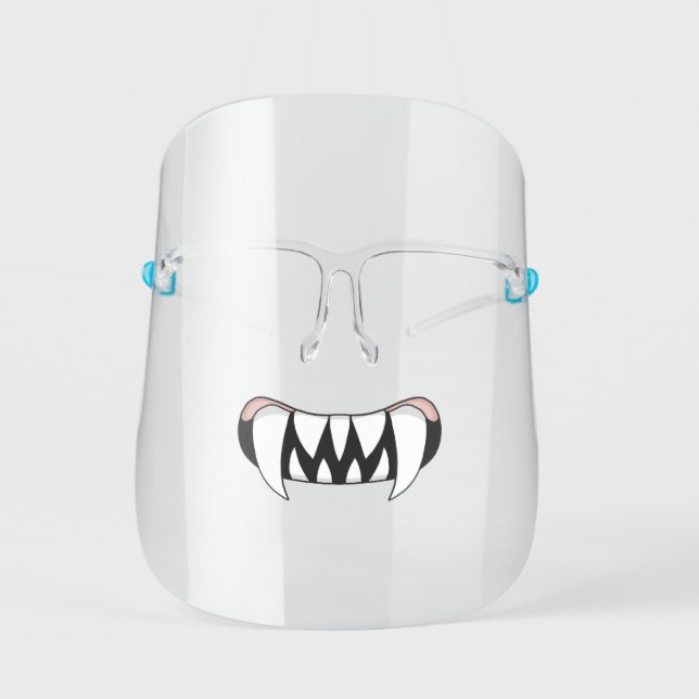 Cartoon Monster Teeth Mouth Face Shield (Front)