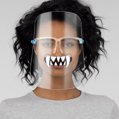 Cartoon Monster Teeth Mouth Face Shield