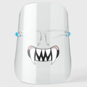 Cartoon Monster Teeth Mouth Face Shield