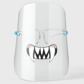Cartoon Monster Teeth Mouth Face Shield