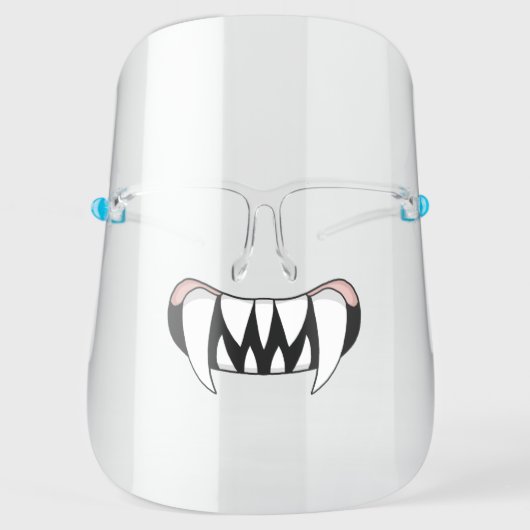 Cartoon Monster Teeth Mouth Face Shield (Front)