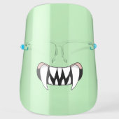 Cartoon Monster Teeth Mouth Green Face Shield (Front)