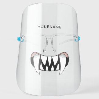 Cartoon Monster Teeth Mouth Personalized Face Shield