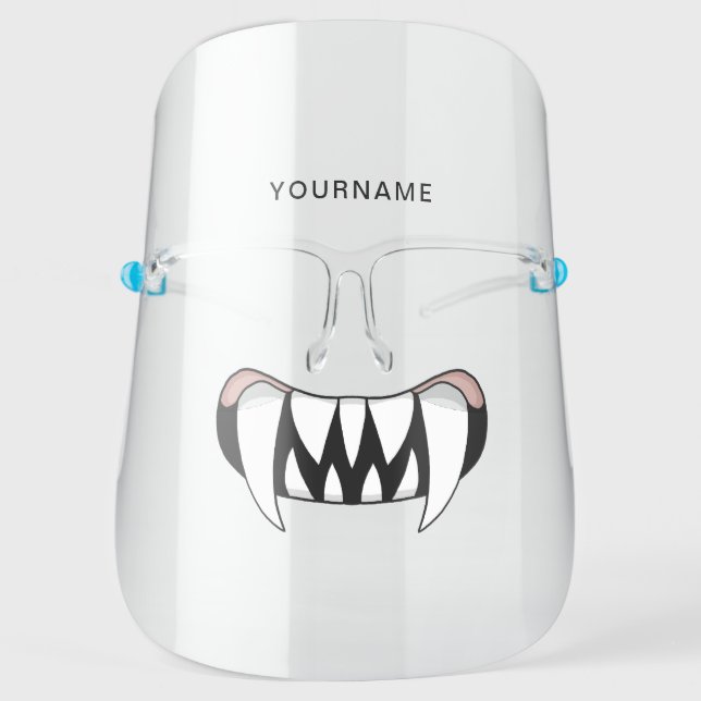 Cartoon Monster Teeth Mouth Personalized Face Shield (Front)