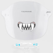 Cartoon Monster Teeth Mouth Personalized Face Shield (Front w/Glasses)
