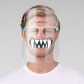 Cartoon Monster Teeth Mouth Personalized Face Shield (Insitu)