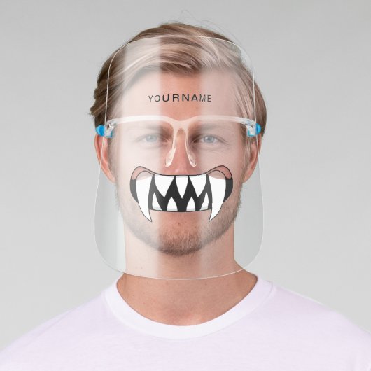 Cartoon Monster Teeth Mouth Personalized Face Shield (Insitu)