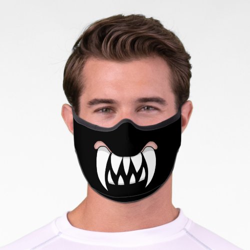 Cartoon Monster Teeth Mouth Premium Face Mask