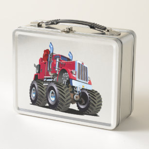 Cartoon Monster tow truck Metal Lunch Box