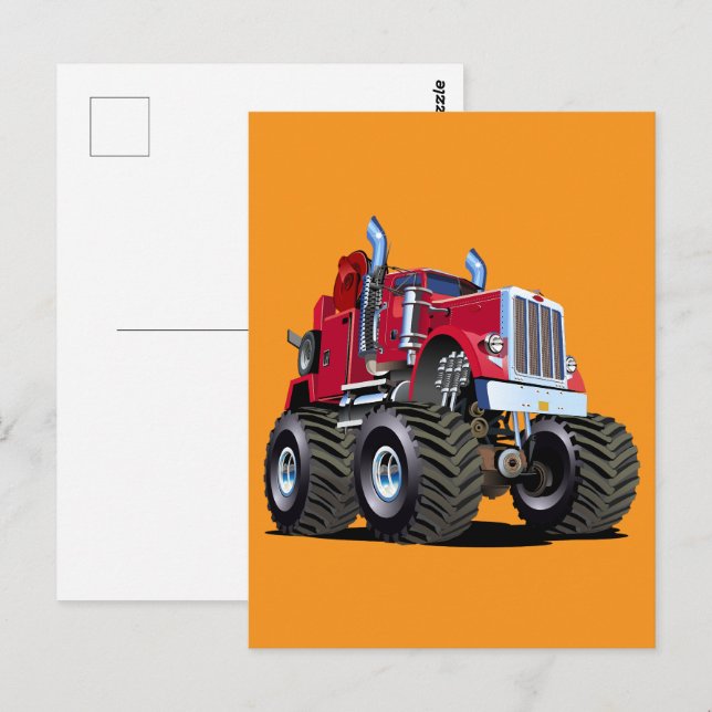 Cartoon Monster tow truck Postcard (Front/Back)