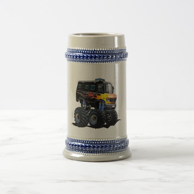 Cartoon monster truck beer stein (Center)