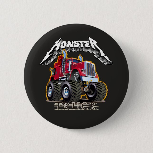 Cartoon monster truck button (Front)