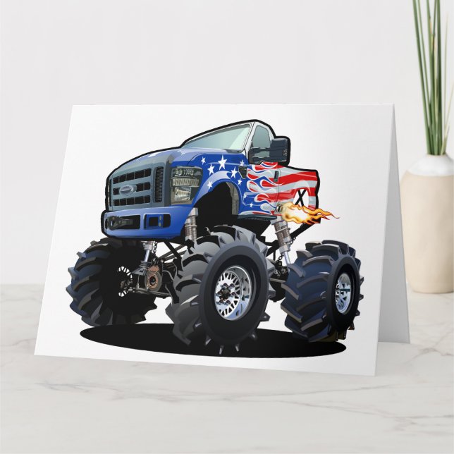 Cartoon monster truck card (Front)