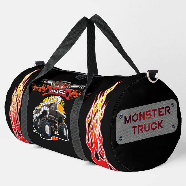 Cartoon monster truck duffle bag (Left Corner)