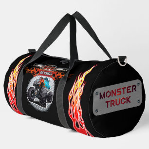 Cartoon monster truck duffle bag