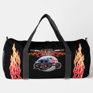 Cartoon monster truck duffle bag