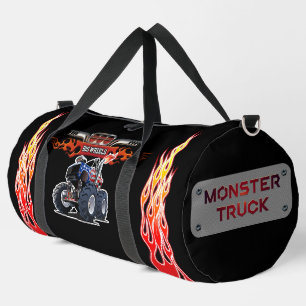Cartoon monster truck duffle bag