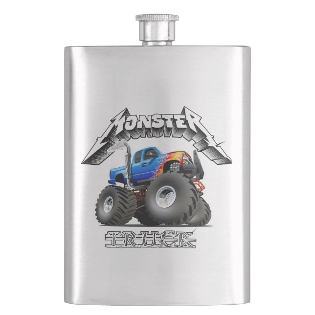 Cartoon monster truck flask (Front)