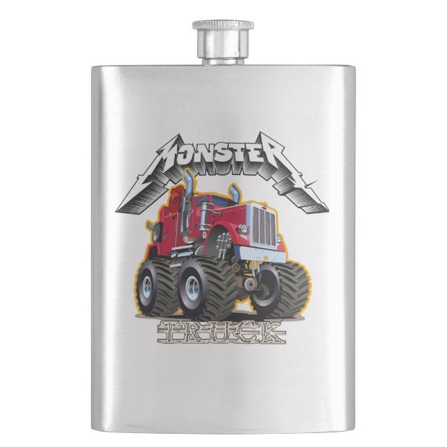 Cartoon monster truck flask (Front)