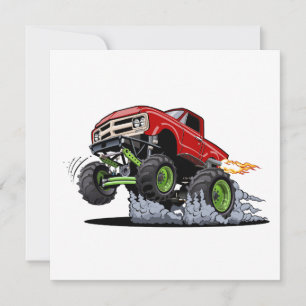 Cartoon monster truck holiday card