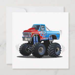 Cartoon monster truck holiday card
