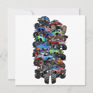 Cartoon monster truck holiday card