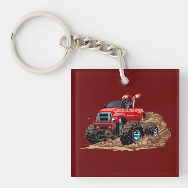 Cartoon monster truck keychain (Front)