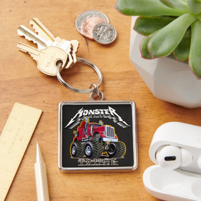 Cartoon monster truck keychain (Desk)
