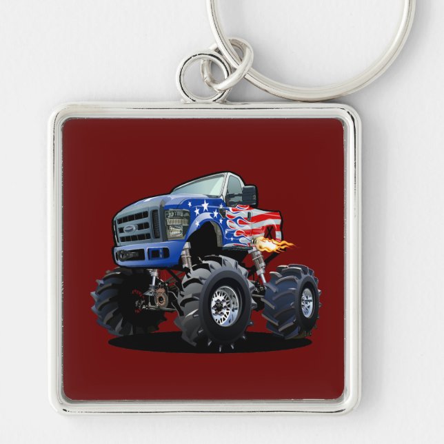 Cartoon monster truck keychain (Front)