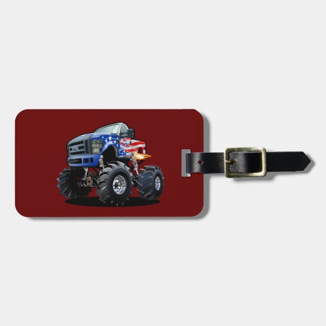 Cartoon monster truck luggage tag (Front Horizontal)