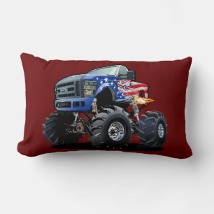 Cartoon monster truck lumbar pillow