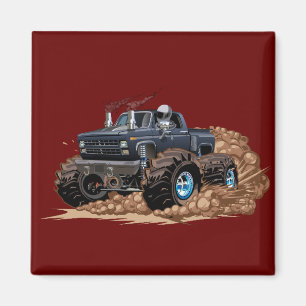 Cartoon monster truck magnet