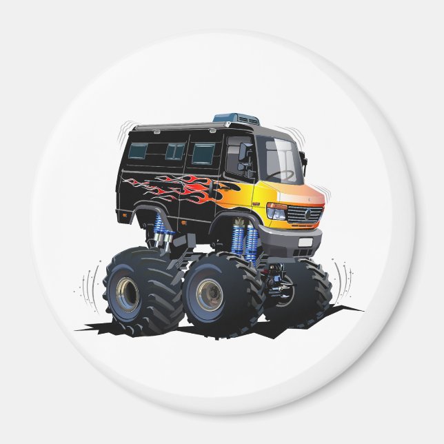 Cartoon monster truck magnet (Front)
