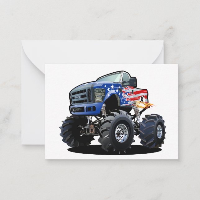 Cartoon monster truck note card (Front)