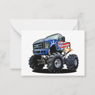 Cartoon monster truck note card