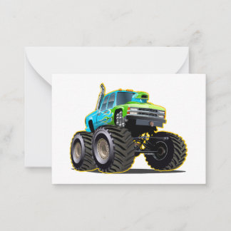 Cartoon monster truck note card