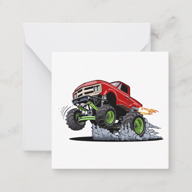 Cartoon monster truck note card (Front)