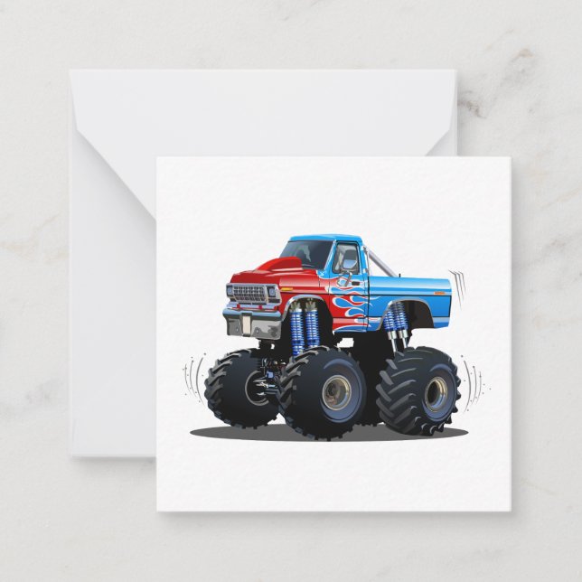 Cartoon monster truck note card (Front)