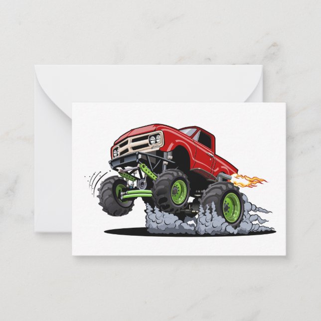 Cartoon monster truck note card (Front)