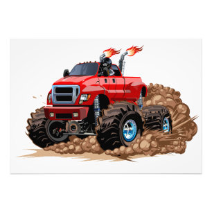 Cartoon monster truck photo print