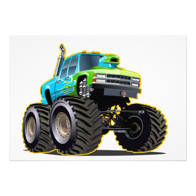 Cartoon monster truck photo print (Front)