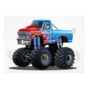 Cartoon monster truck photo print