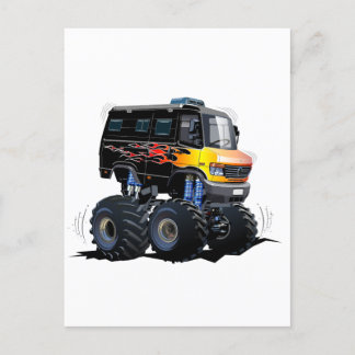 Cartoon monster truck postcard