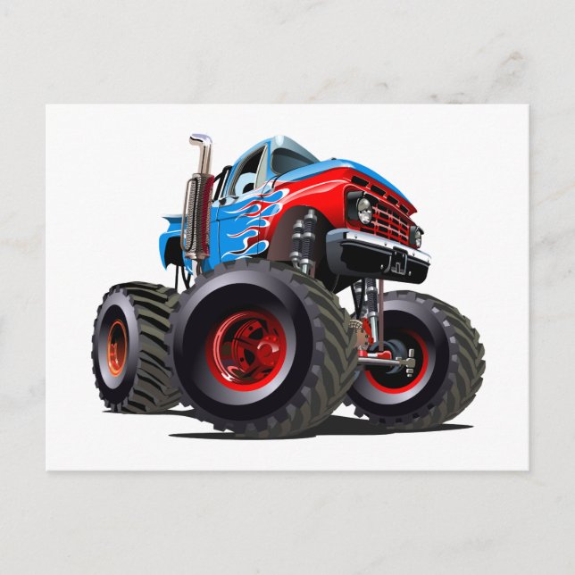 Cartoon monster truck postcard (Front)